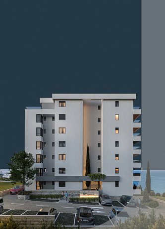 Wohnungen in einem neuen Gebäude in Dobra Voda mit Meerblick